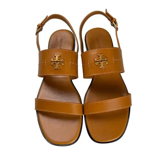TORY BURCH Women's Vanchetta Leather Mini Everly Back Strap Flat Sandals - Picture 3 of 8